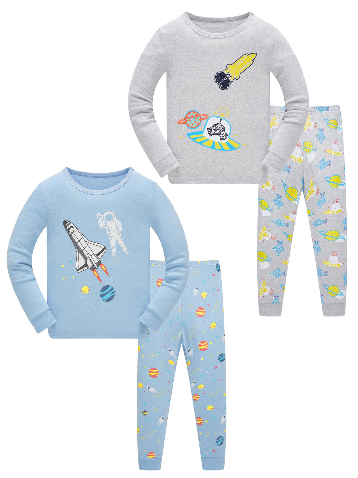Boys Pajamas 4-Piece Pyjama Set for Kids Boys Clothes 3-12 Years PJs