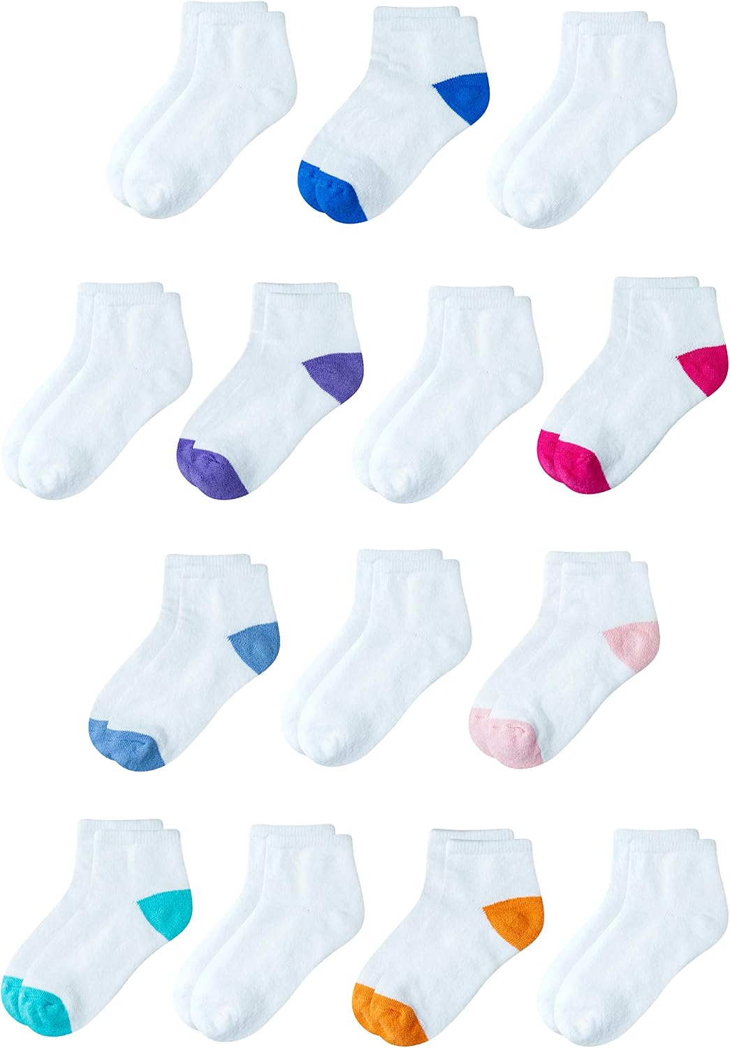 Amazon Essentials Unisex Kids and Toddlers' Cotton Ankle Socks with Cushioned Sole for Boys Girls Toddlers, 14 Pairs