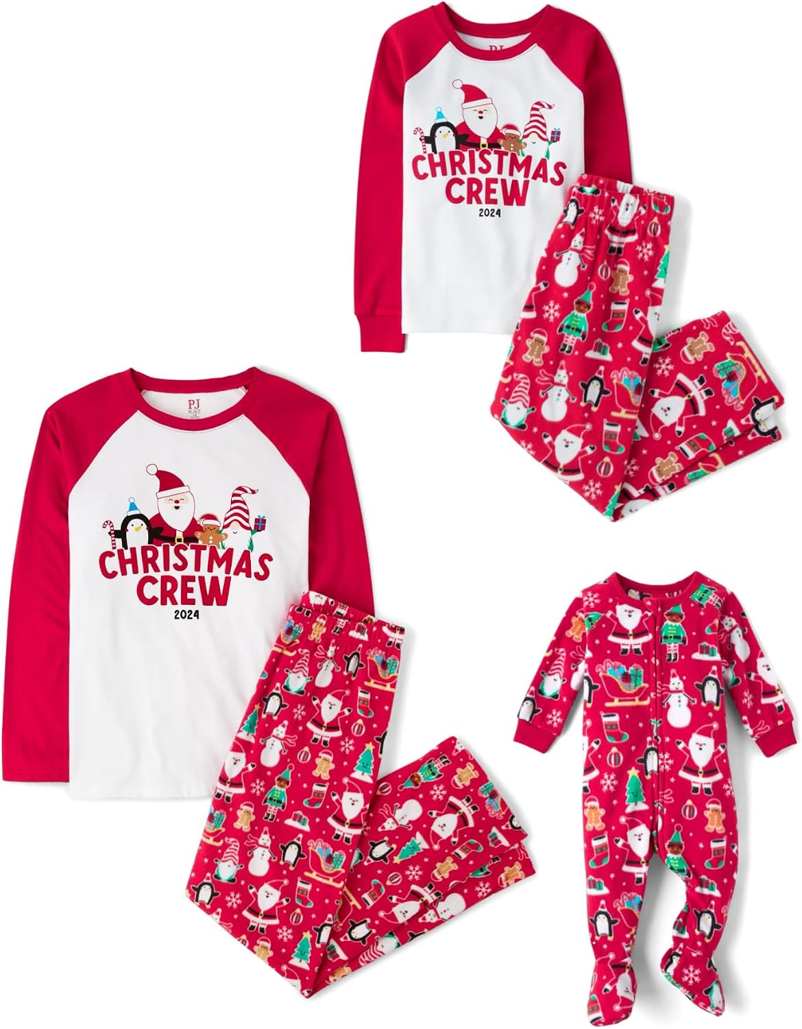 The Children's Place Family Matching Holiday Long Sleeve Pajama Sets, Fleece