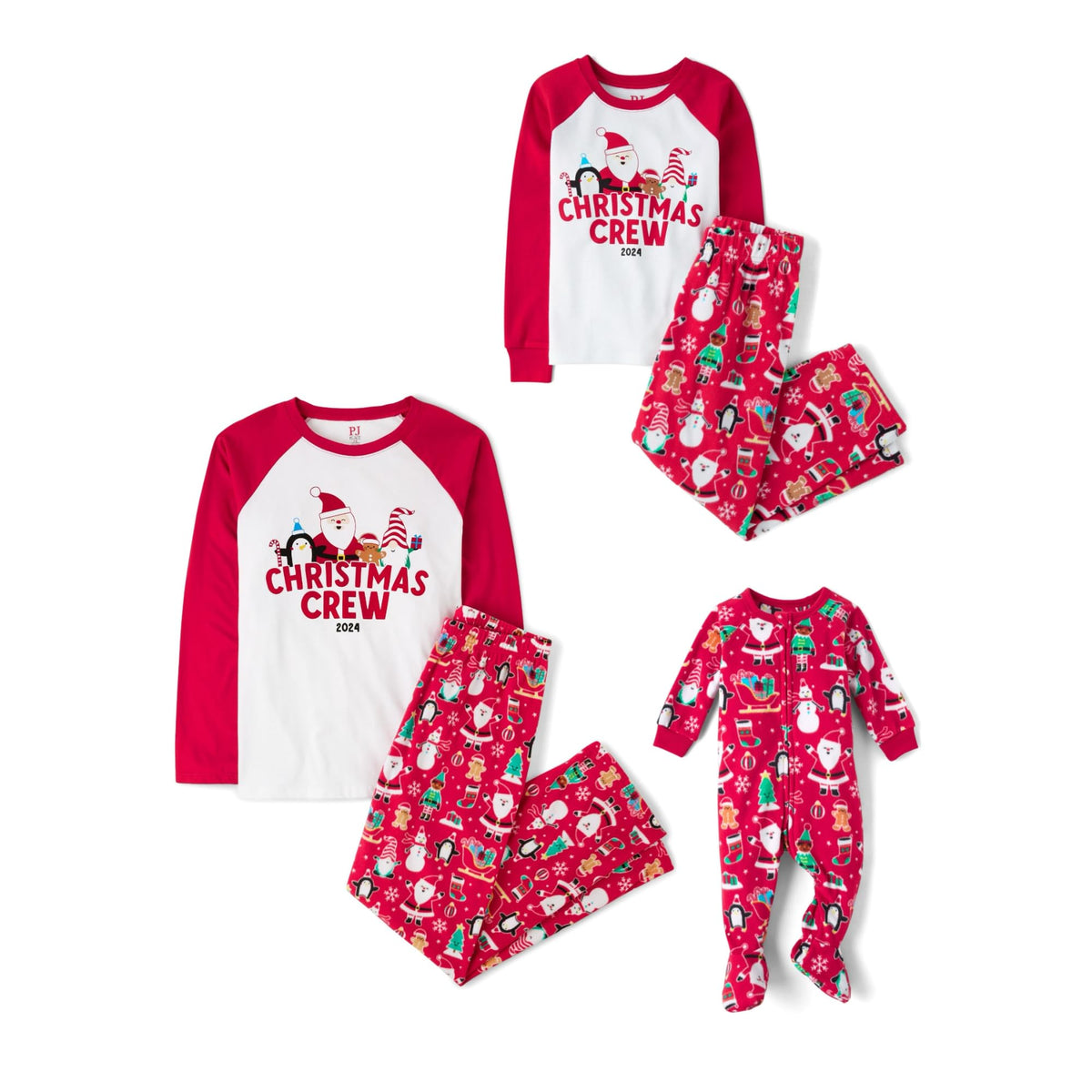 The Children's Place Family Matching Holiday Long Sleeve Pajama Sets, Fleece