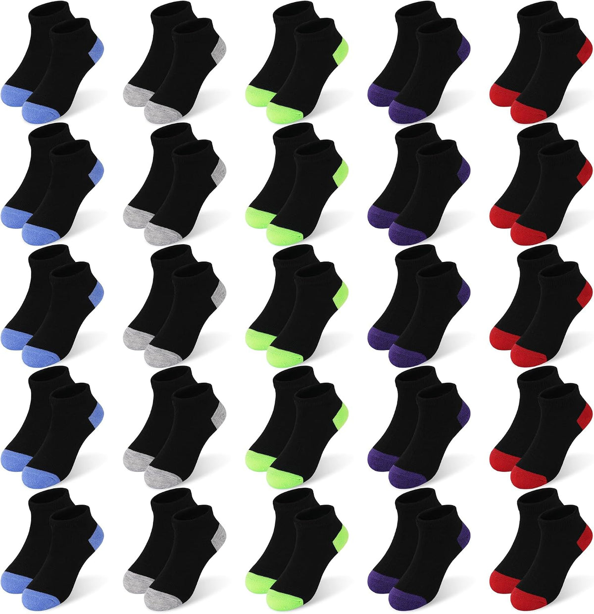 ZERULETS 25 Pairs Kids Socks Toddler Ankle Low Cut Short Socks 1-14 Years