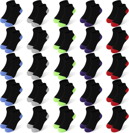 ZERULETS 25 Pairs Kids Socks Toddler Ankle Low Cut Short Socks 1-14 Years