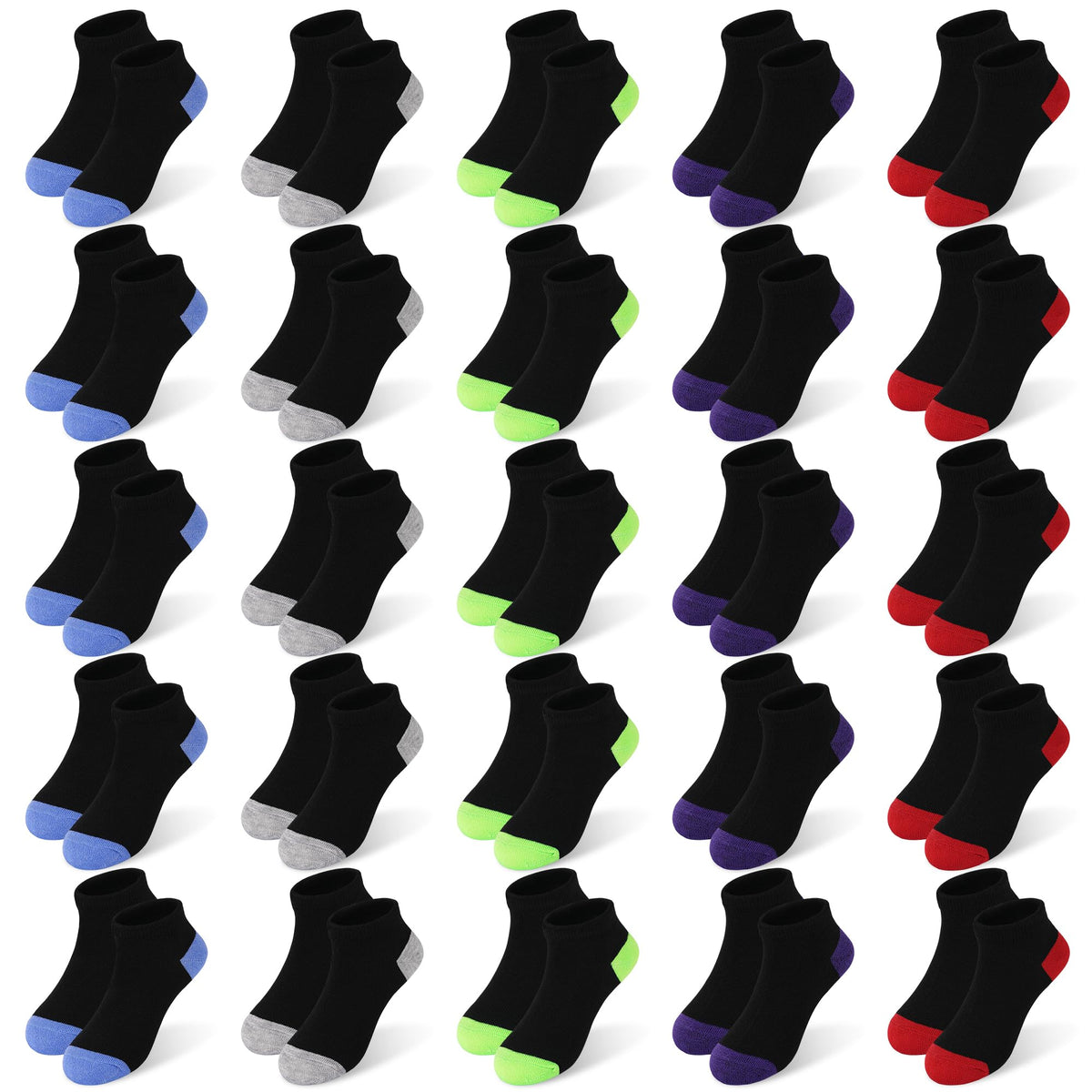 ZERULETS 25 Pairs Kids Socks Toddler Ankle Low Cut Short Socks 1-14 Years