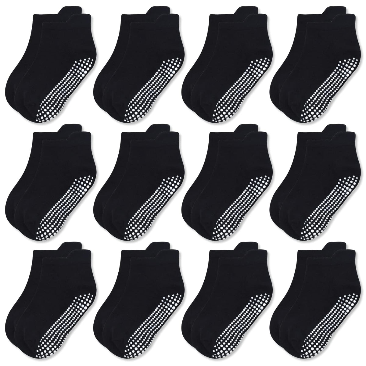 GRPSKCOS Non Slip Toddler Baby Socks 12 Pairs Anti Skid Ankle Socks for Girls Boys Grips Sock for 0-7 Years Children