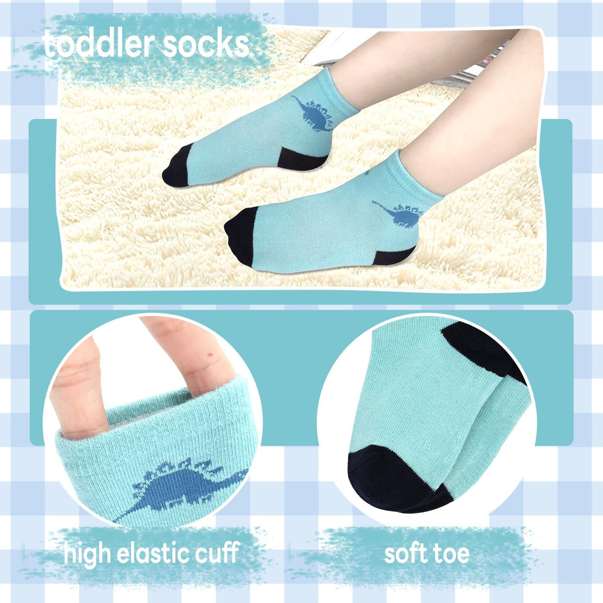 Boys Socks 12 Pairs Novelty Crazy Crew Socks for Toddler 1-7 Years