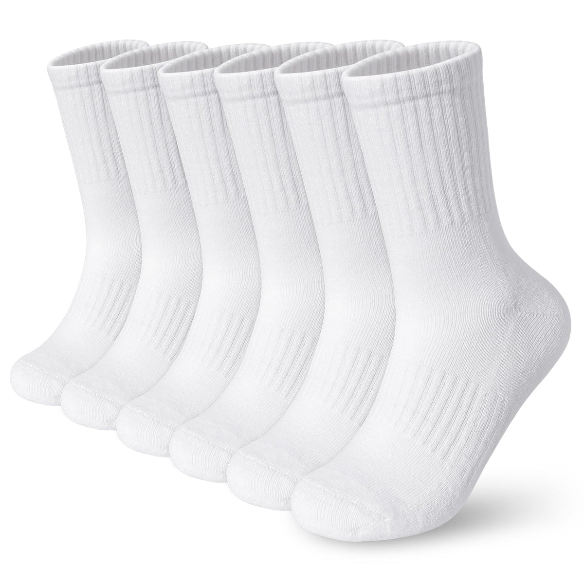 BOOPH Kids Boys Girls Athletic Crew Socks Thick Cotton Socks 5-14 Years