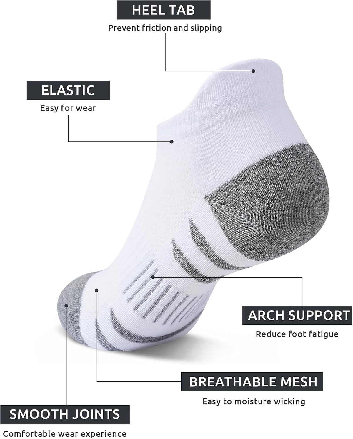 Somaibo 10 Pairs Boys Girls Ankle Socks Kids Athletic Socks No Show