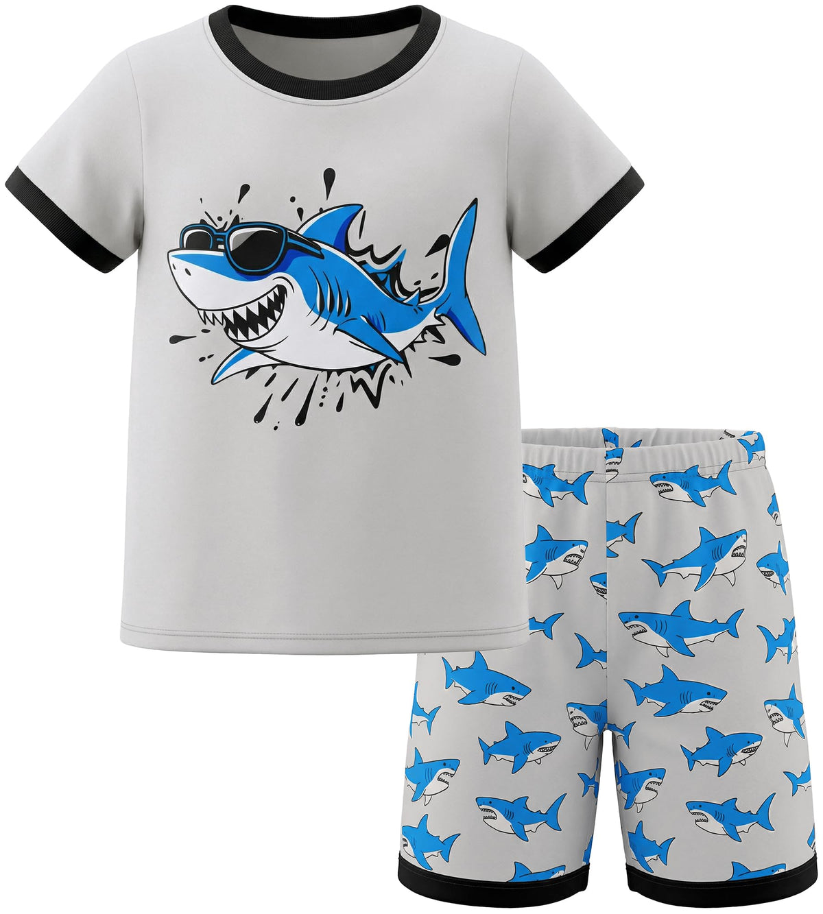 HONGTEYA Cotton Toddler Boys Clothes Kids Outfits Short Sleeve Set For 2-7T
