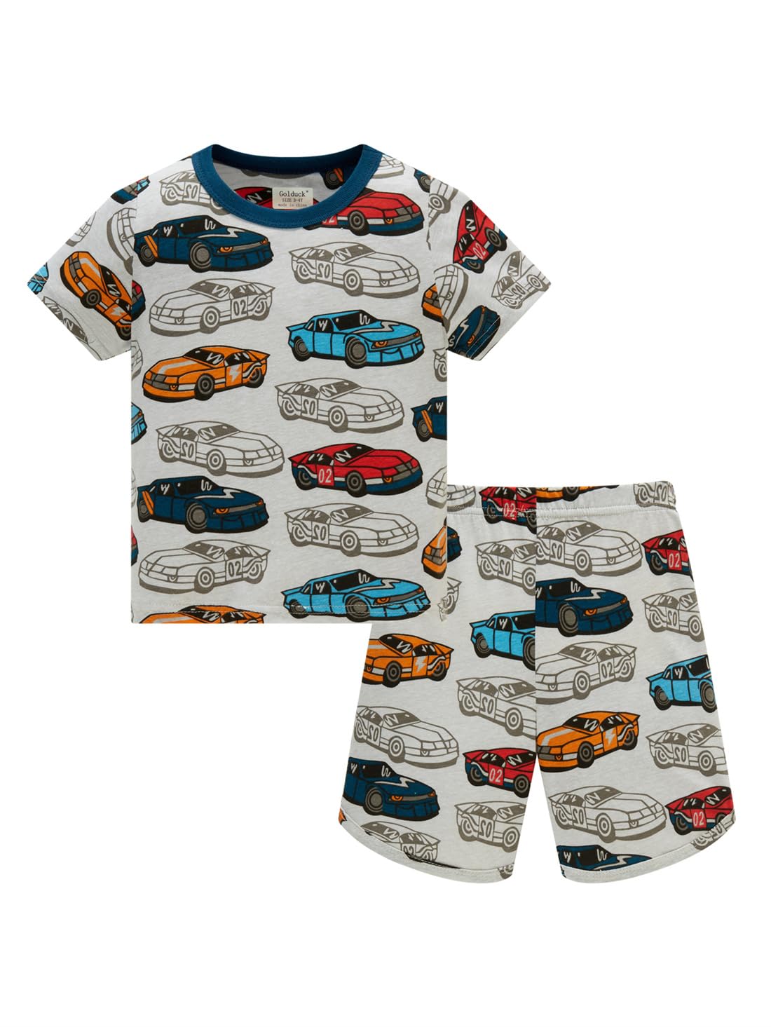 Kids Boys' Pajama Set Short Sleeve T-Shirt+Shorts Car Fire Truck Cartoon Print Little Kid 100% cotton clothing