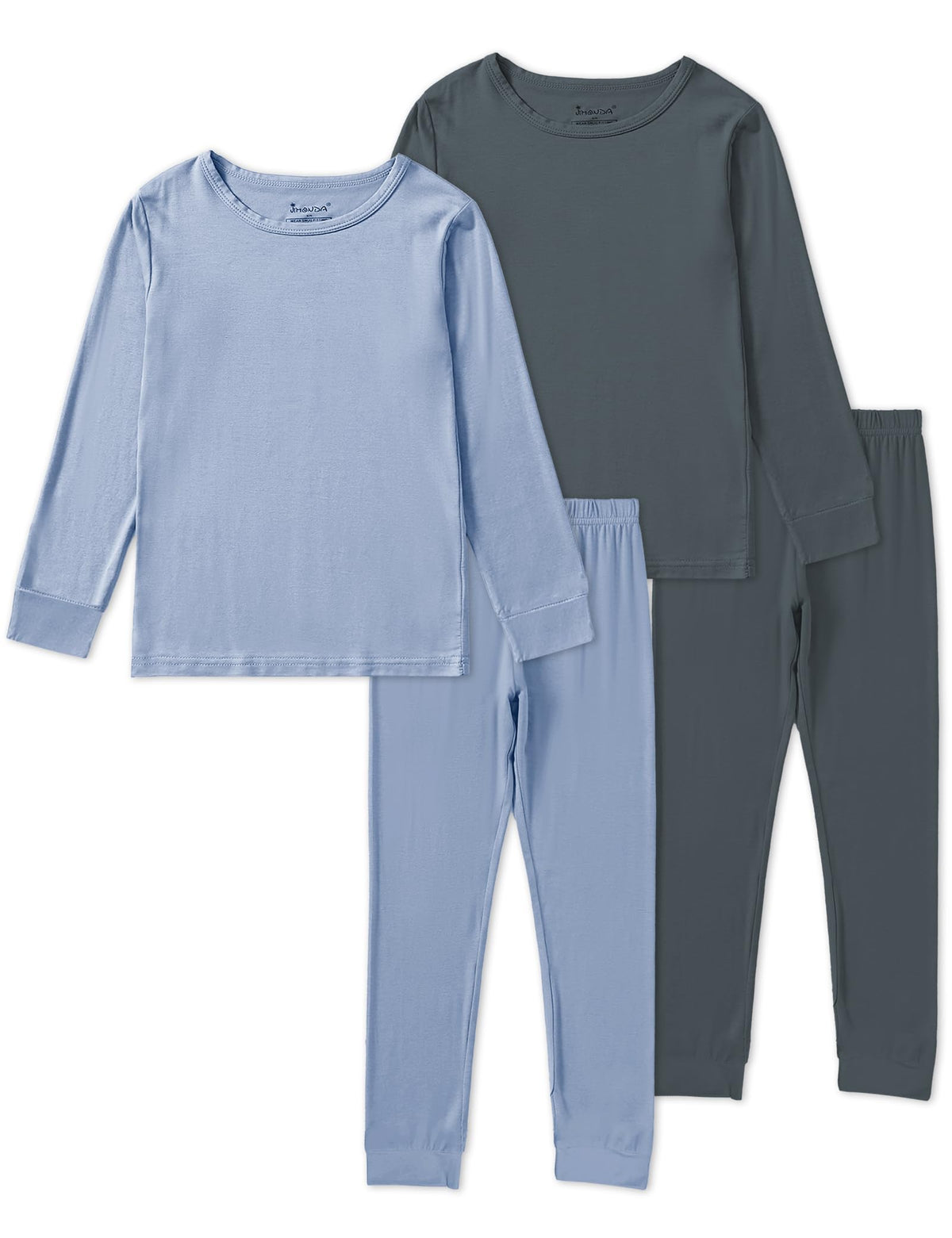 Jimonda Baby Boys Girls Pajama Sets Toddler Long Sleeve Sleepwear Sets Rayon from Bamboo Pajamas Sets 4pcs PJs 18M-8Y