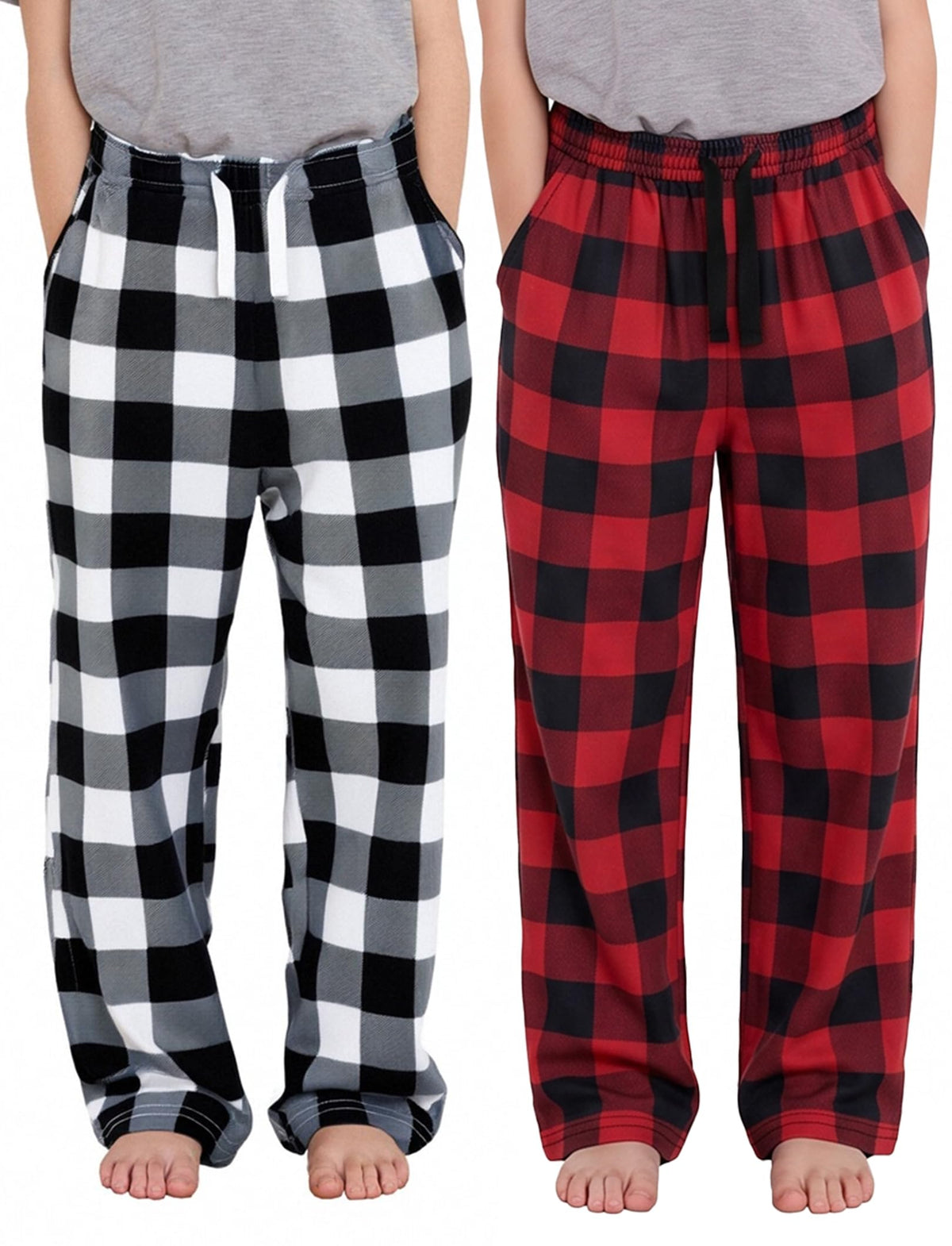PATPAT Unisex Kids Plaid Pajama Pants Lounge Sleep Bottoms for 5–14 Years