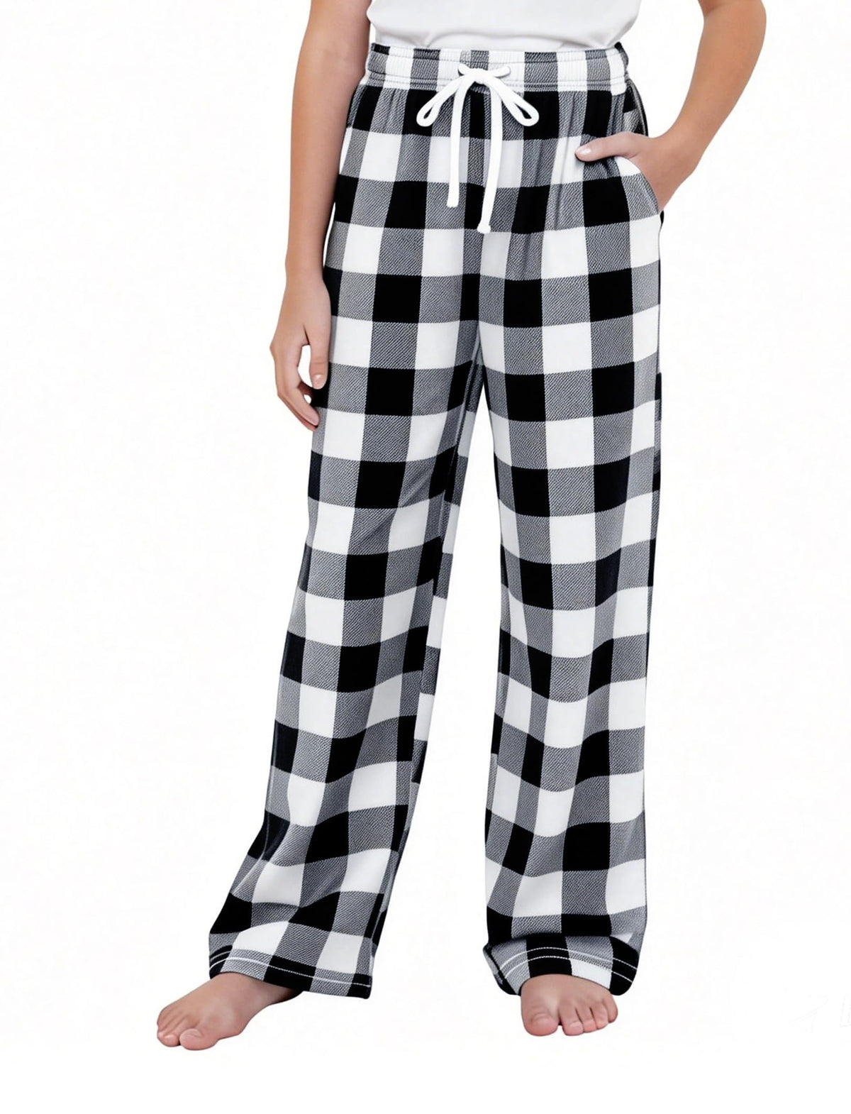 PATPAT Unisex Kids Plaid Pajama Pants Lounge Sleep Bottoms for 5–14 Years