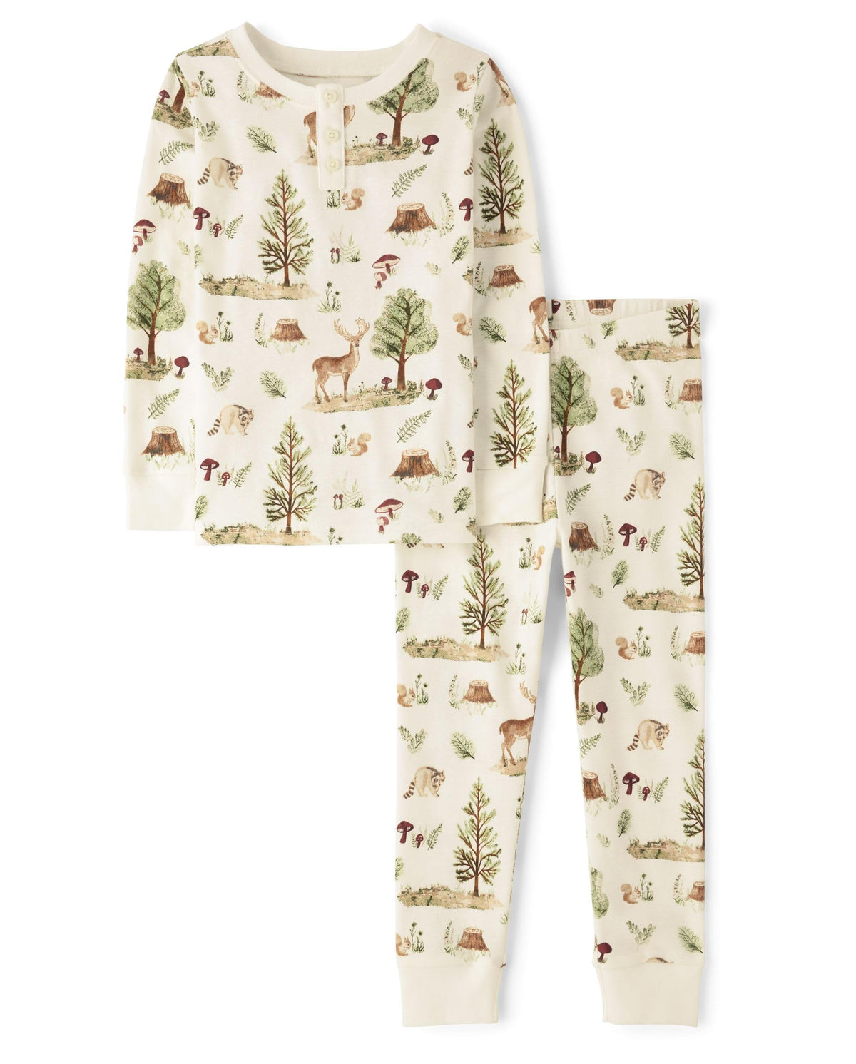 Gymboree Boys' And Toddler 100% Cotton Henley Long Sleeve Top and Pants, Gymmies Pajama Set