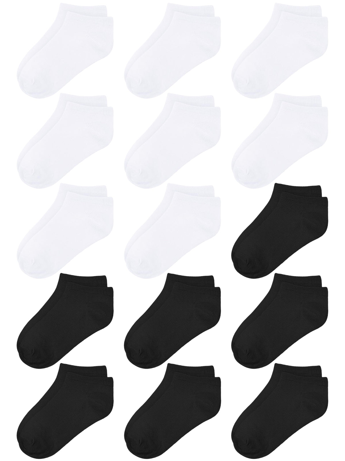 Cooraby 15 Pack Kids' Half Cushion Low Cut Athletic Ankle Socks Boys Girls Ankle Socks
