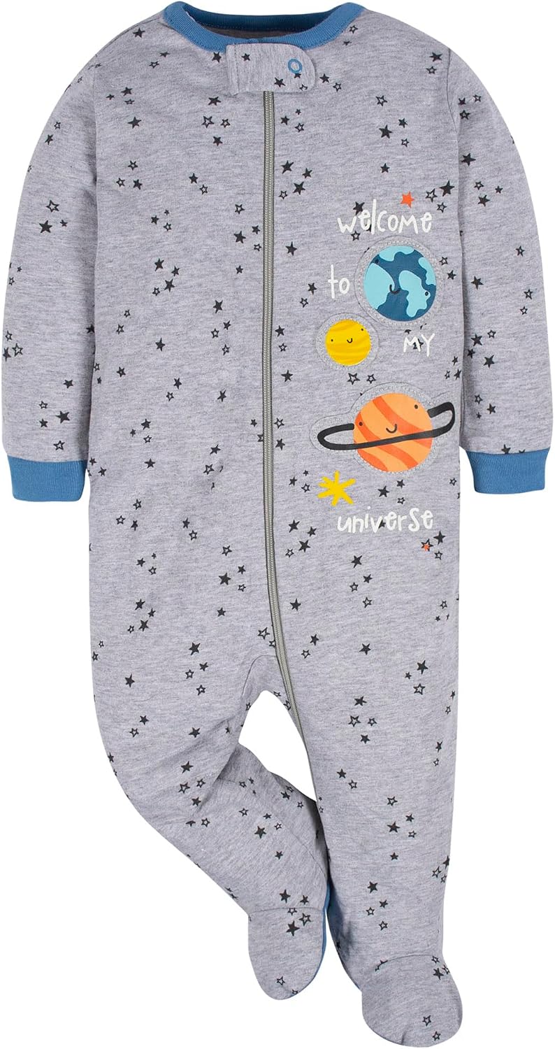 Gerber Baby Boys 4 Pack 'N Play Footie And Toddler Sleepers, Space, 6-9 Months US