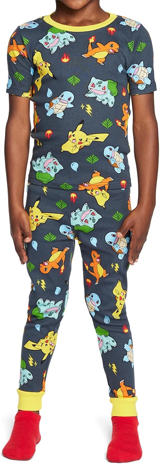 Pokémon Boys' 6-piece Snug-fit Cotton Pajama Set, Matching Pajamas