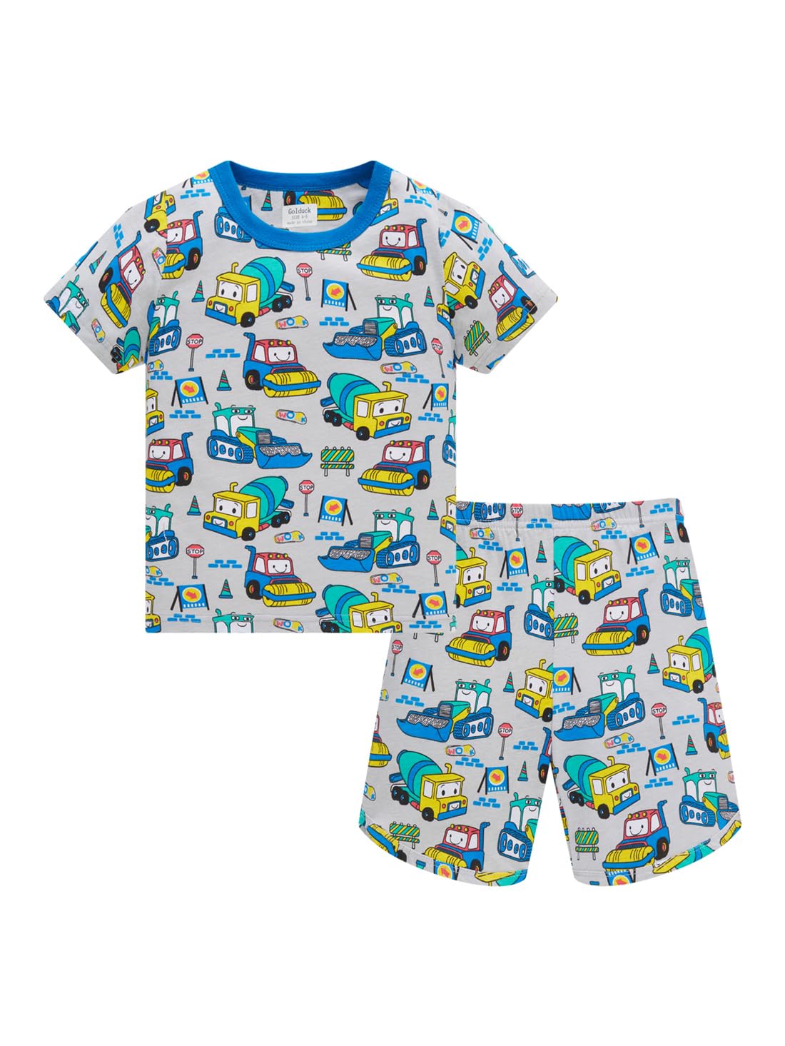 Kids Boys' Pajama Set Short Sleeve T-Shirt+Shorts Car Fire Truck Cartoon Print Little Kid 100% cotton clothing