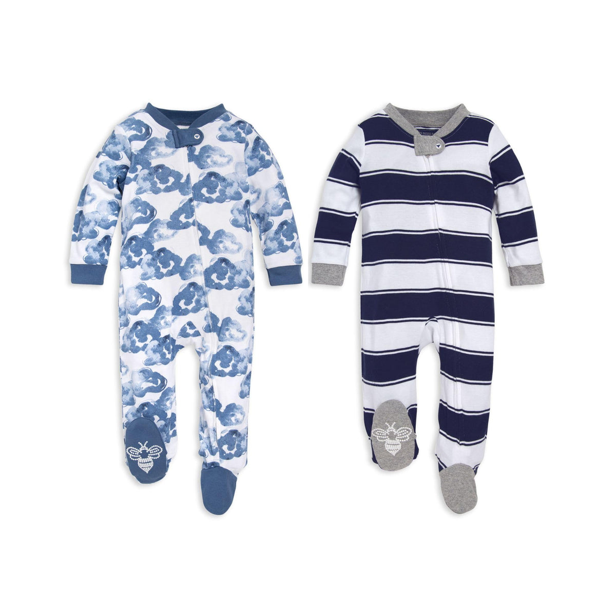 Burt's Bees Baby Boys' Organic Cotton, Sleep and Play Footed Pajamas