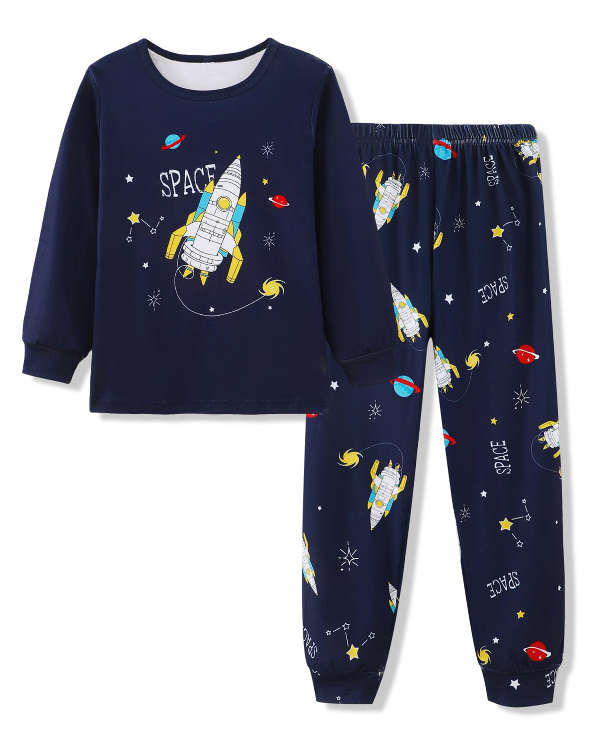 Mikrdoo Boys Pajamas 2 Piece Long Sleeve Top and Pants Set Kids 6-16Y