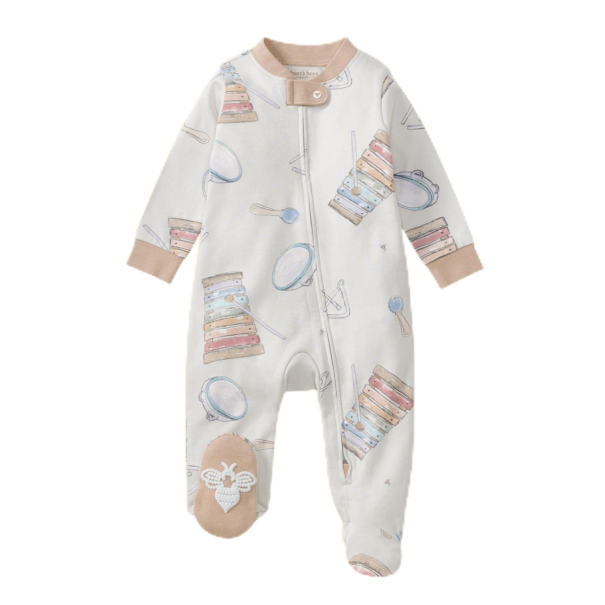 Burt's Bees Baby Boys' Organic Cotton, Sleep and Play Footed Pajamas