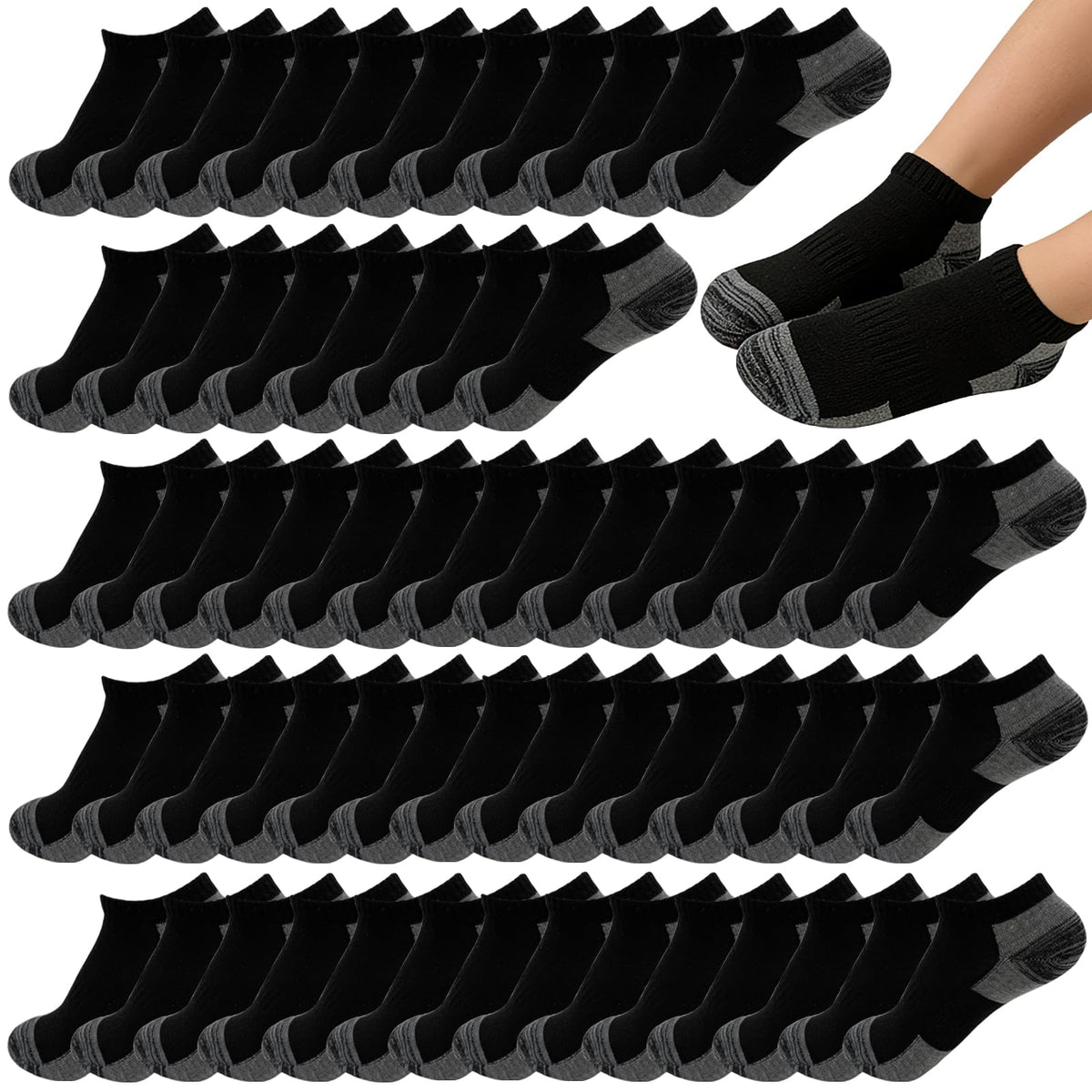 6/20 Pairs Boys Low Cut Ankle Socks Kids Crew Athletic Breathable Cushion Sole Socks for Running Hiking 4-12 Years