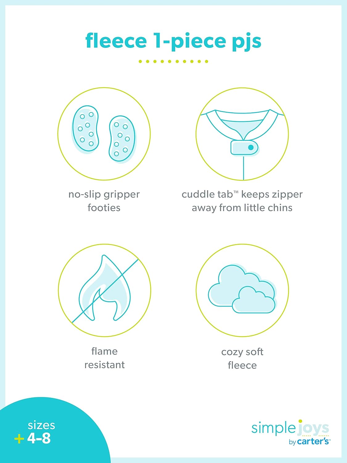 Simple Joys by Carter's Kids' Loose-fit Flame Resistant Fleece Footed Pajamas