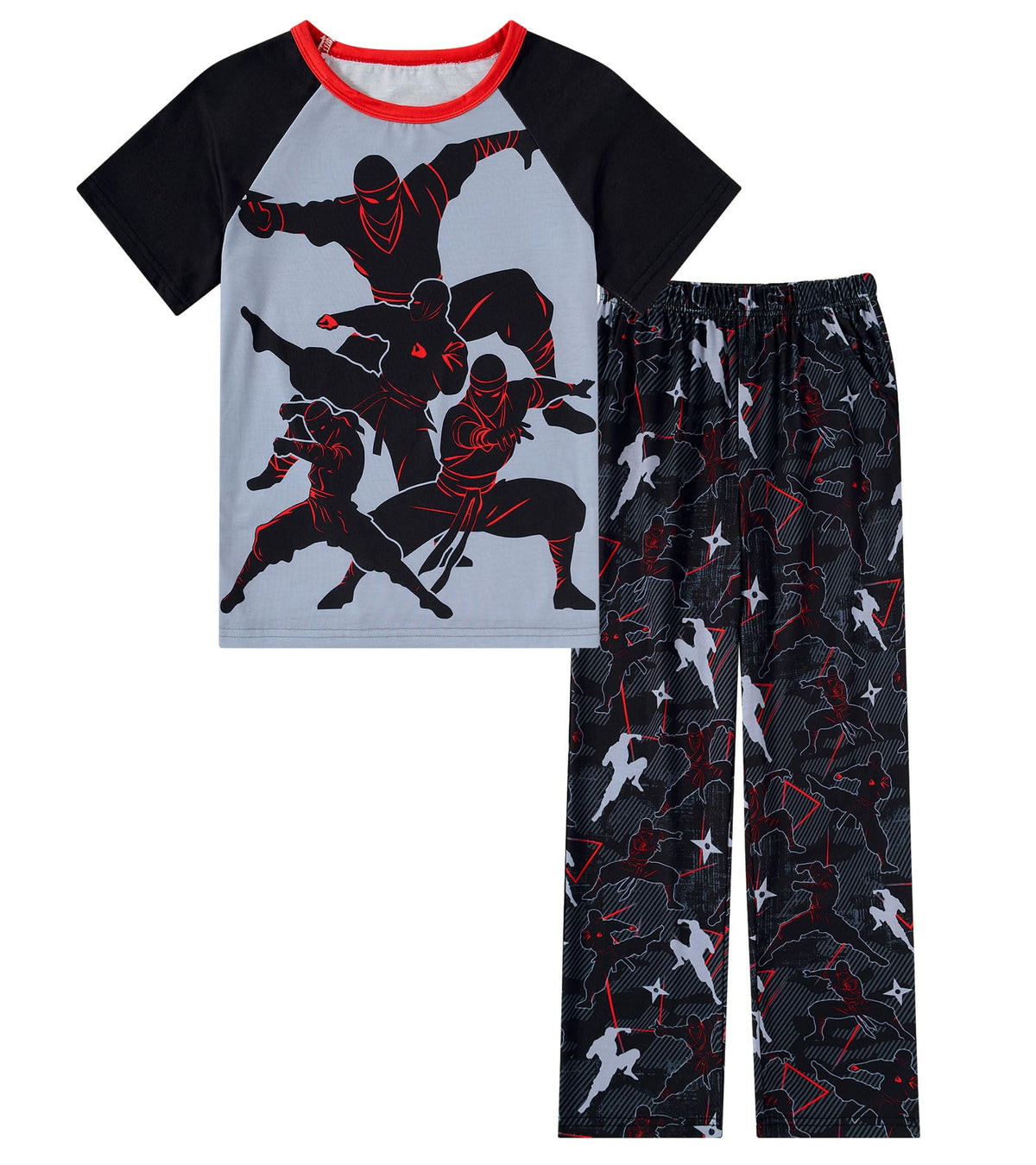 Funnycokid Boys Pajamas 2 Piece Kids Summer Pjs Loose Fit Size 6-12