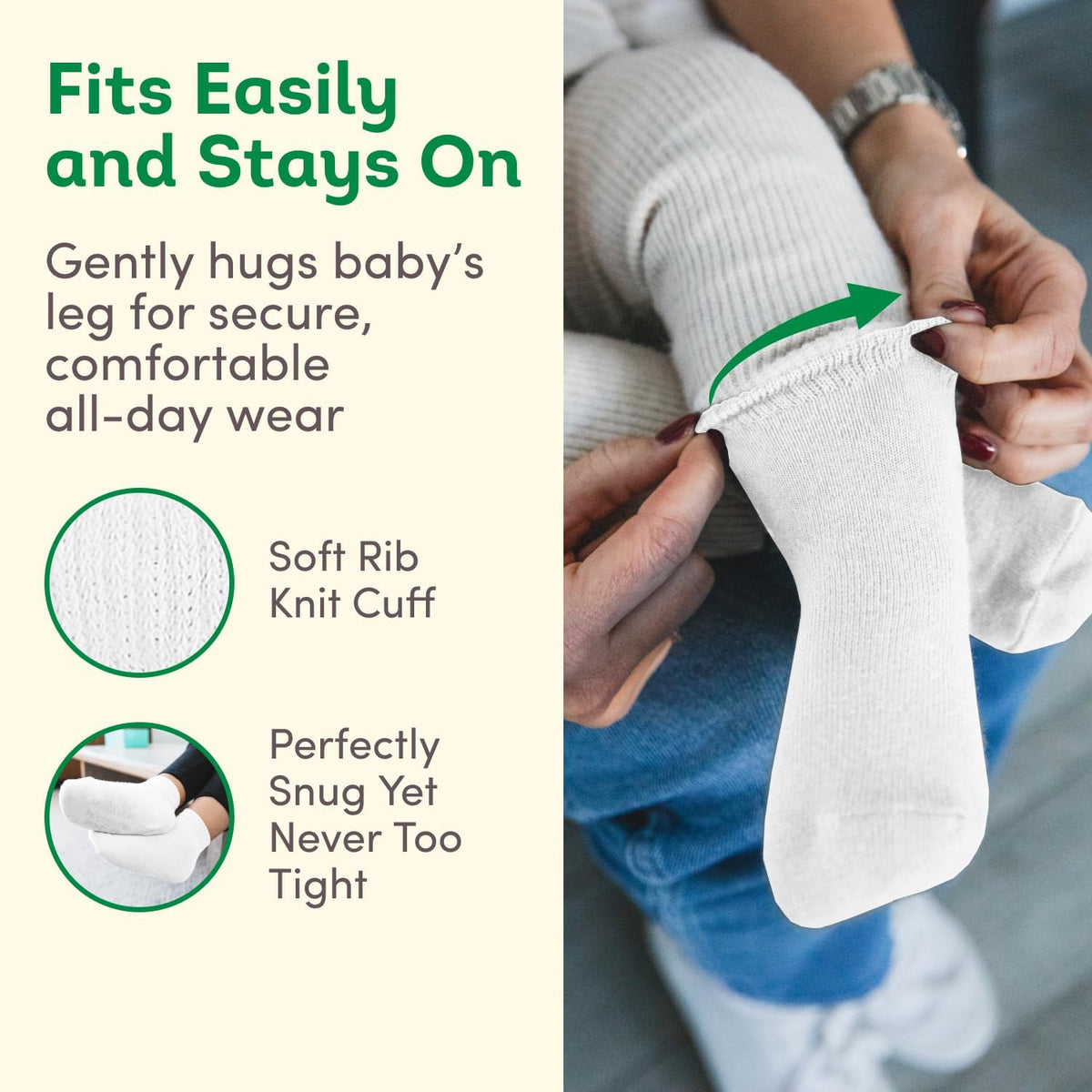 Fruit of the Loom Baby & Toddler Grow & Fit Flex Zones Cotton Stretch Socks - Unisex, Girls, Boys