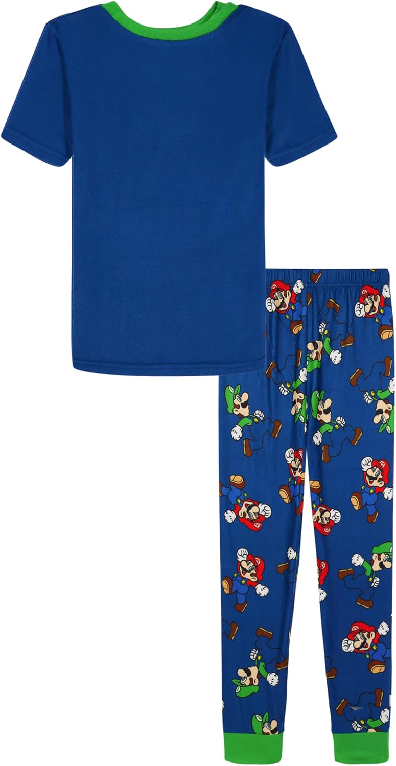 Nintendo Boys' 2-piece Loose-fit Pajama Set, Matching Short-Sleeve Pajamas
