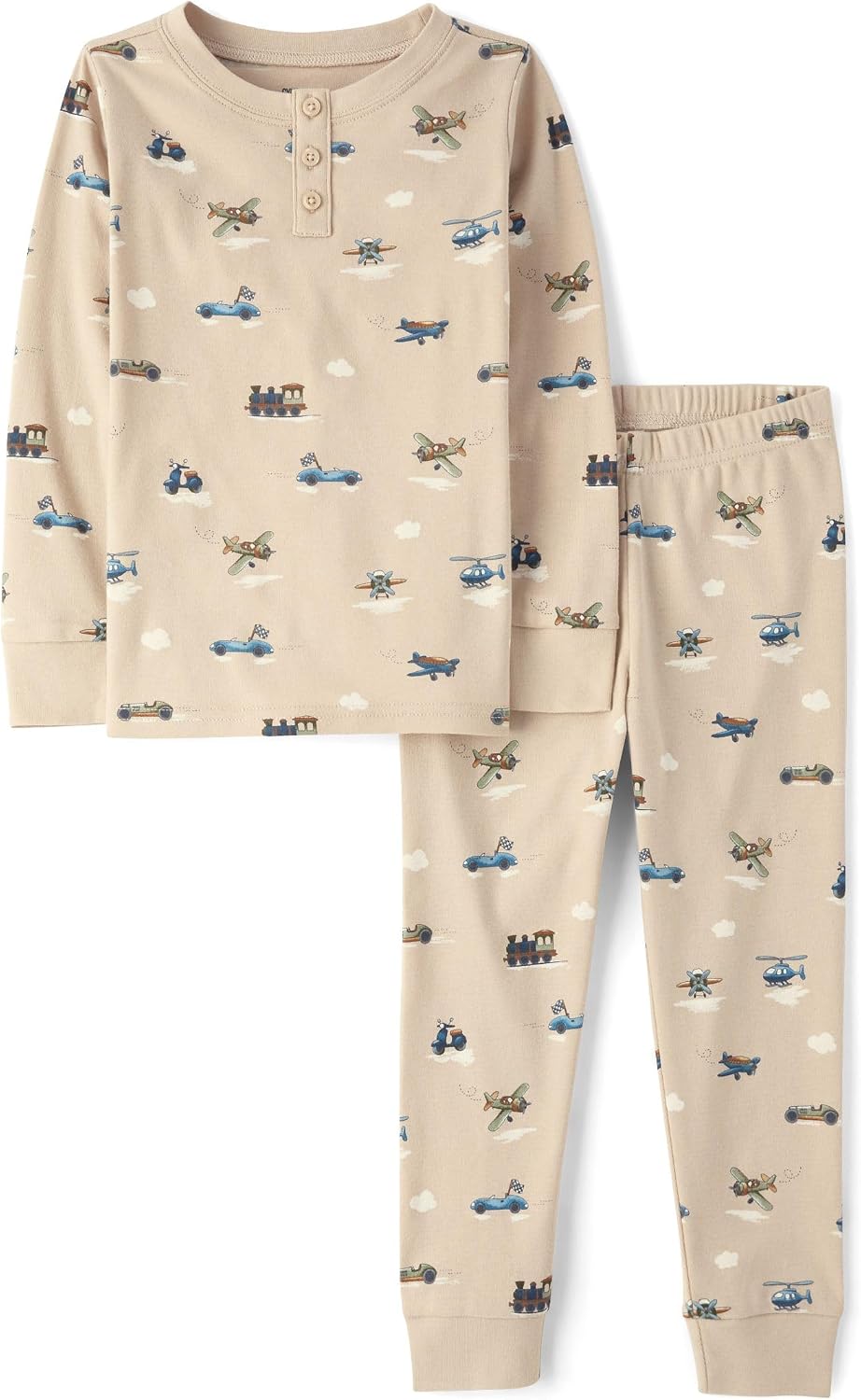 Gymboree Boys' And Toddler 100% Cotton Henley Long Sleeve Top and Pants, Gymmies Pajama Set