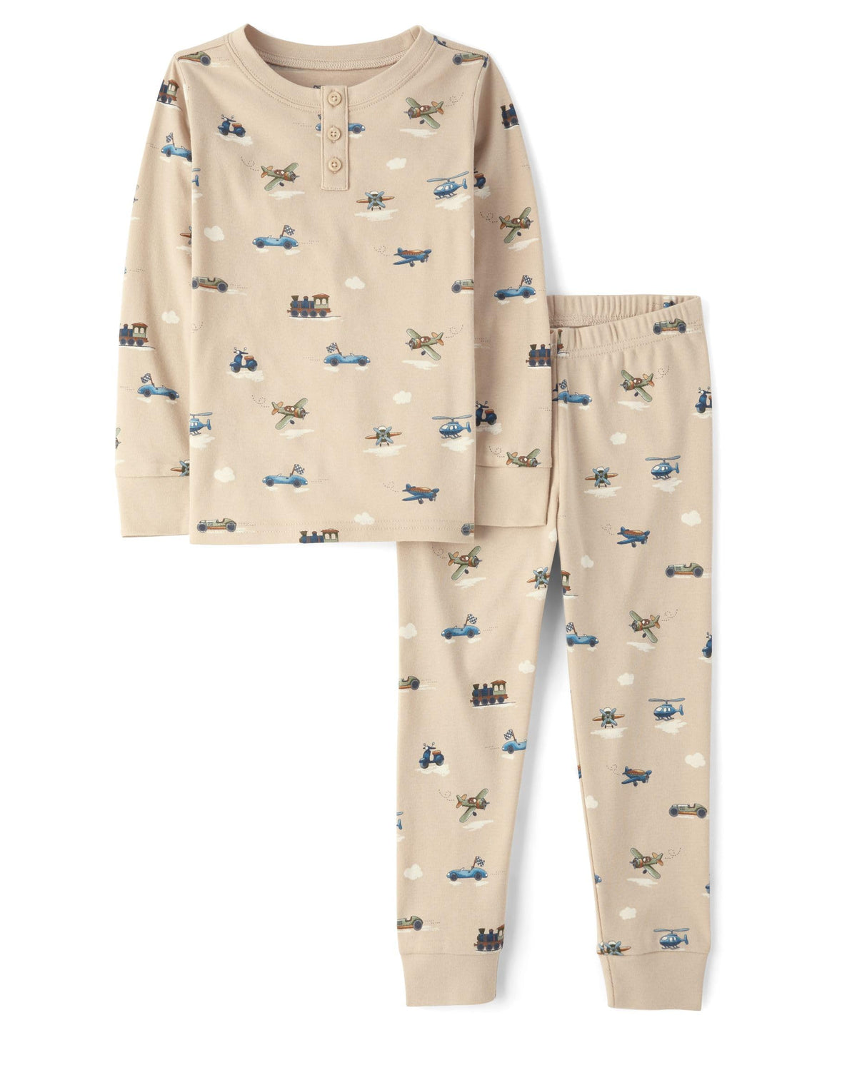 Gymboree Boys' And Toddler 100% Cotton Henley Long Sleeve Top and Pants, Gymmies Pajama Set