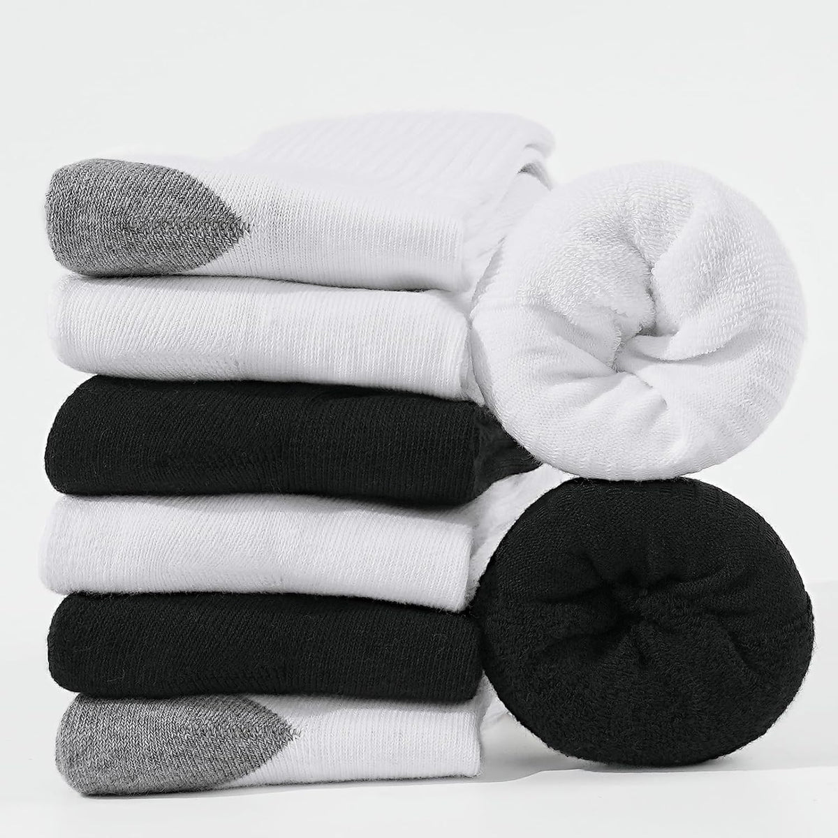 BOOPH Kids Boys Girls Athletic Crew Socks Thick Cotton Socks 5-14 Years
