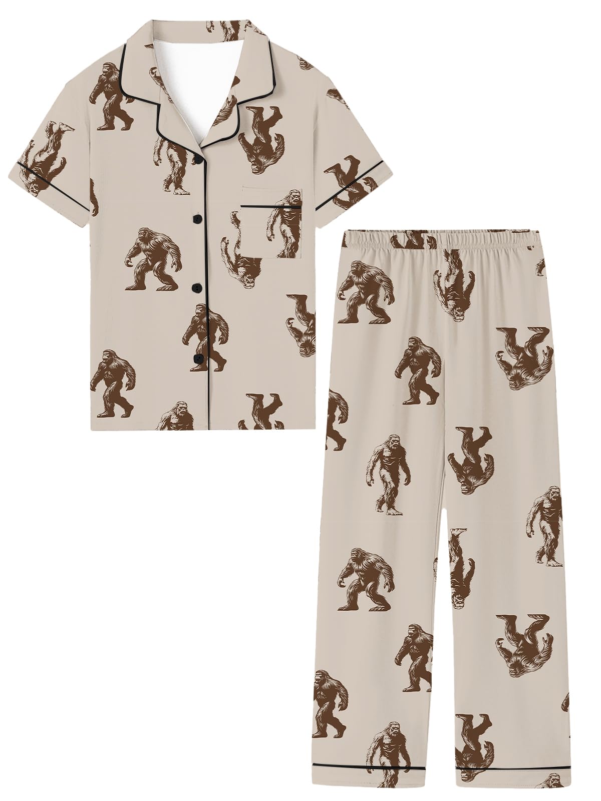 Umeyda Boys 100% Cotton Pajamas Short Sleeve and Long Pants 2-Piece PJ Set