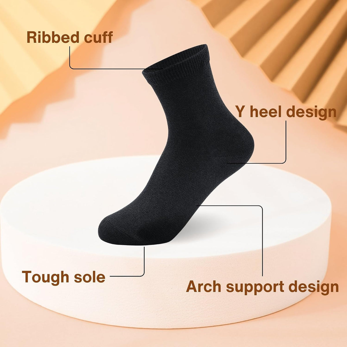 GENTABY Kids Socks 12 Pairs Boys Girls Athletic Crew Socks for Ages 1-13