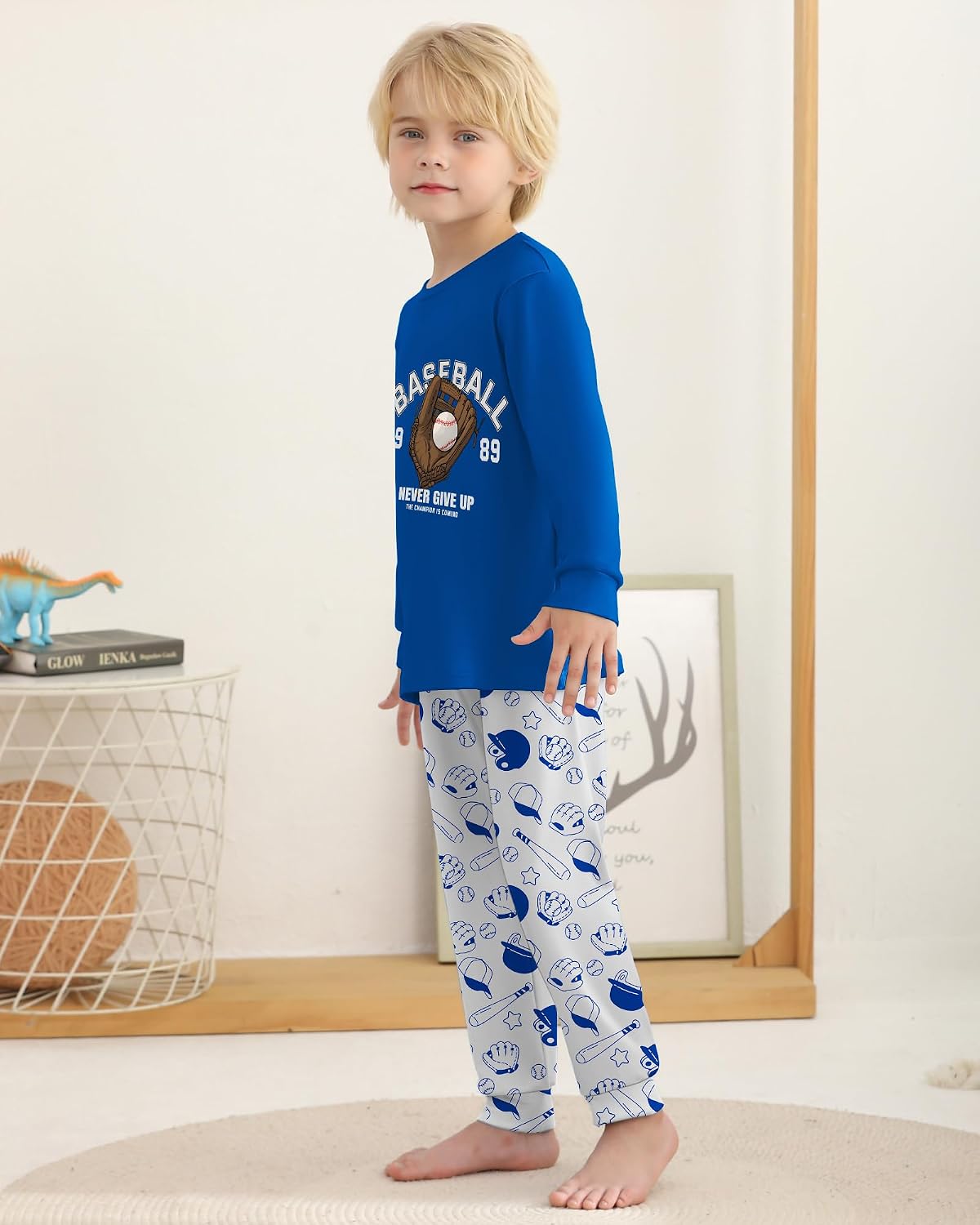 Mikrdoo Boys Pajamas 2 Piece Long Sleeve Top and Pants Set Kids 6-16Y