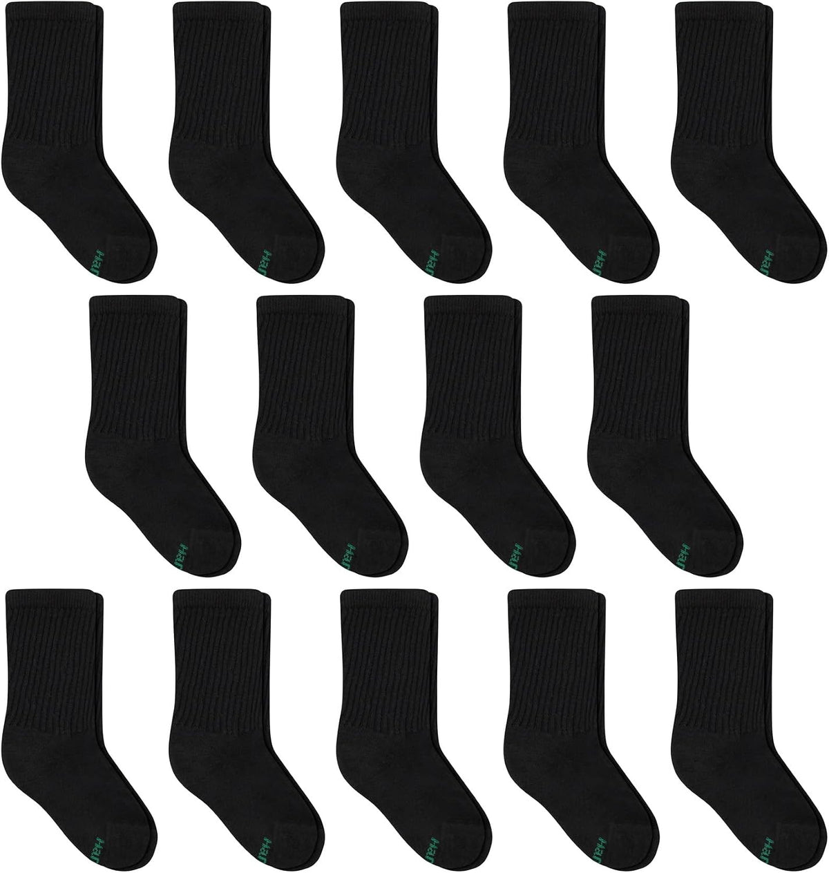 Hanes Boys' Socks Pack, Double Tough Moisture Wicking Ankle, Crew, No Show Socks, 12 & 14 Pair Packs