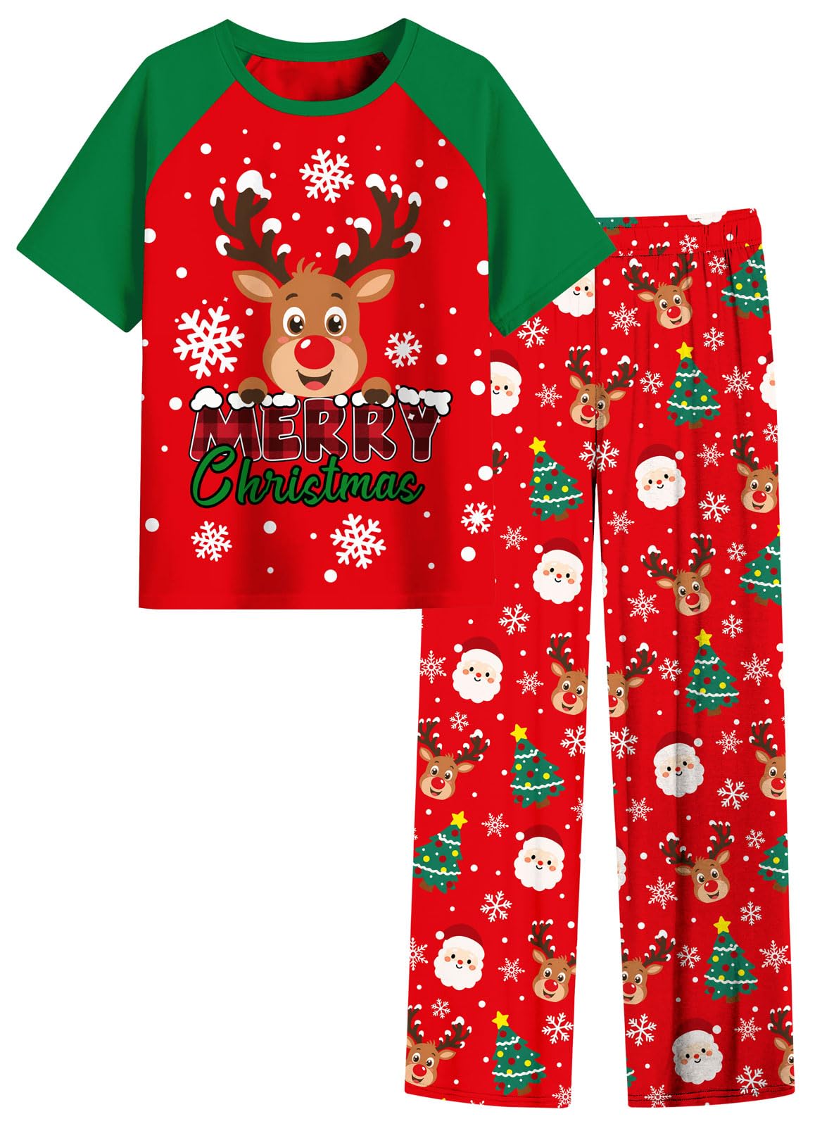 Funnycokid Boys Pajamas 2 Piece Kids Summer Pjs Loose Fit Size 6-12