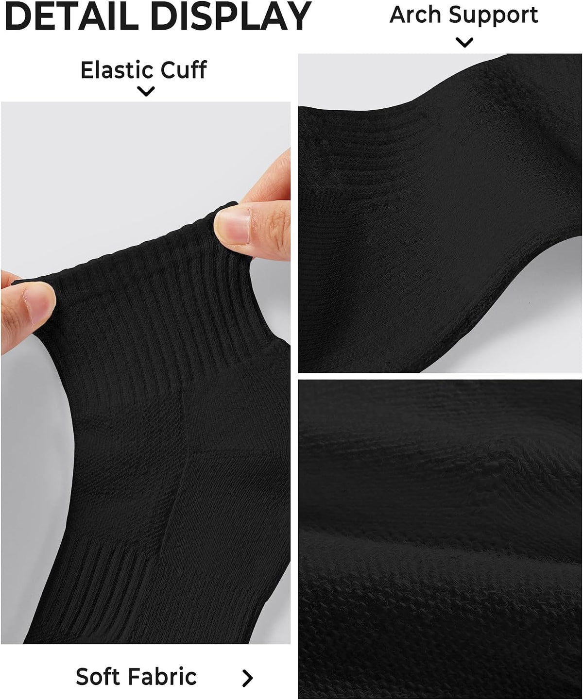 BOOPH 6 Pairs Kids Socks Boys Girls Cushioned Quarter Athletic Ankle Socks