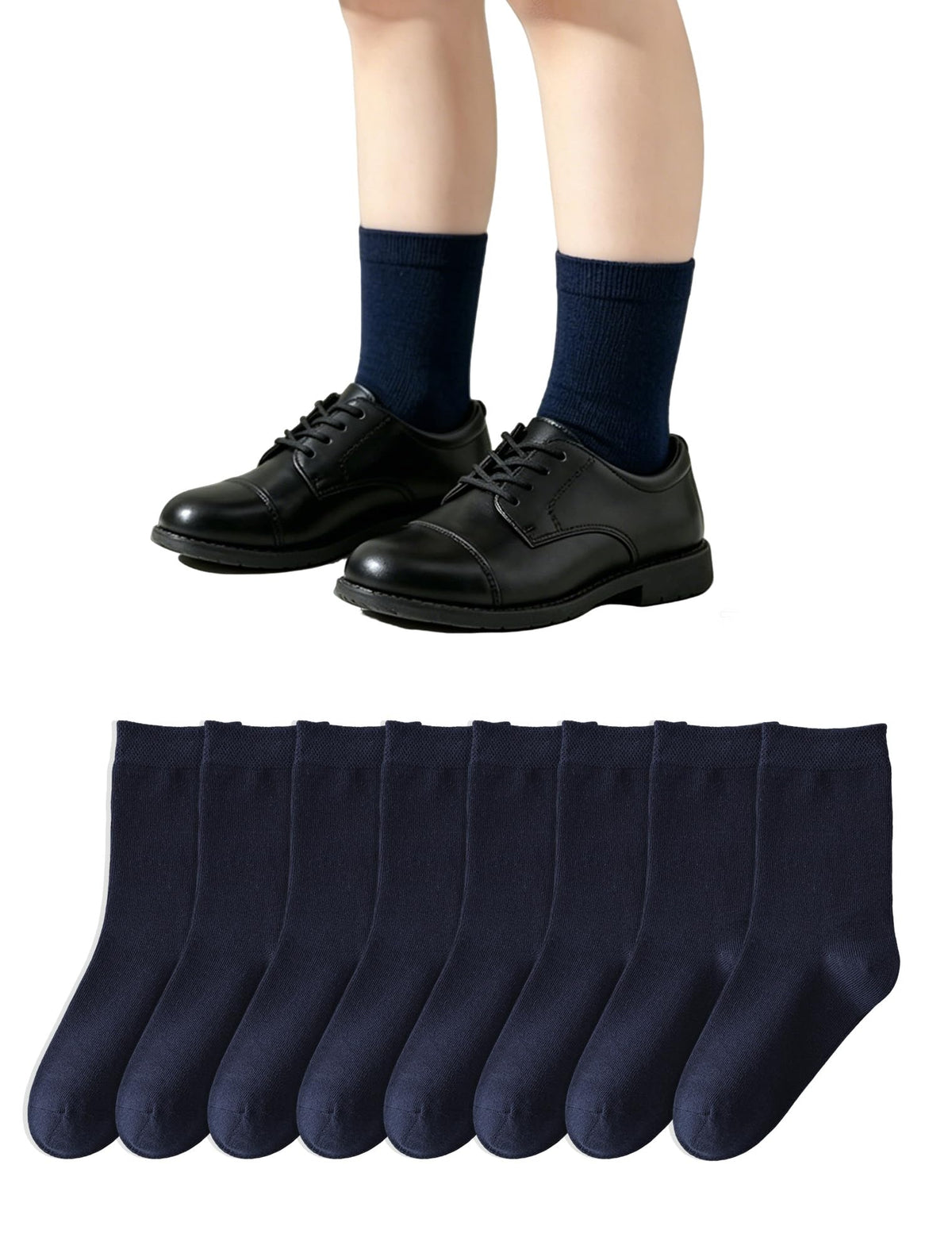 EPEIUS Kids Crew Socks Seamless Cotton Dress Socks for Boys Girls 1-15Y
