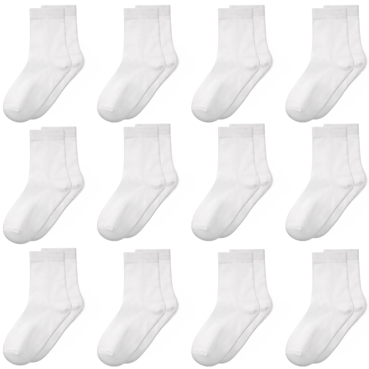 GENTABY Kids Socks 12 Pairs Boys Girls Athletic Crew Socks for Ages 1-13