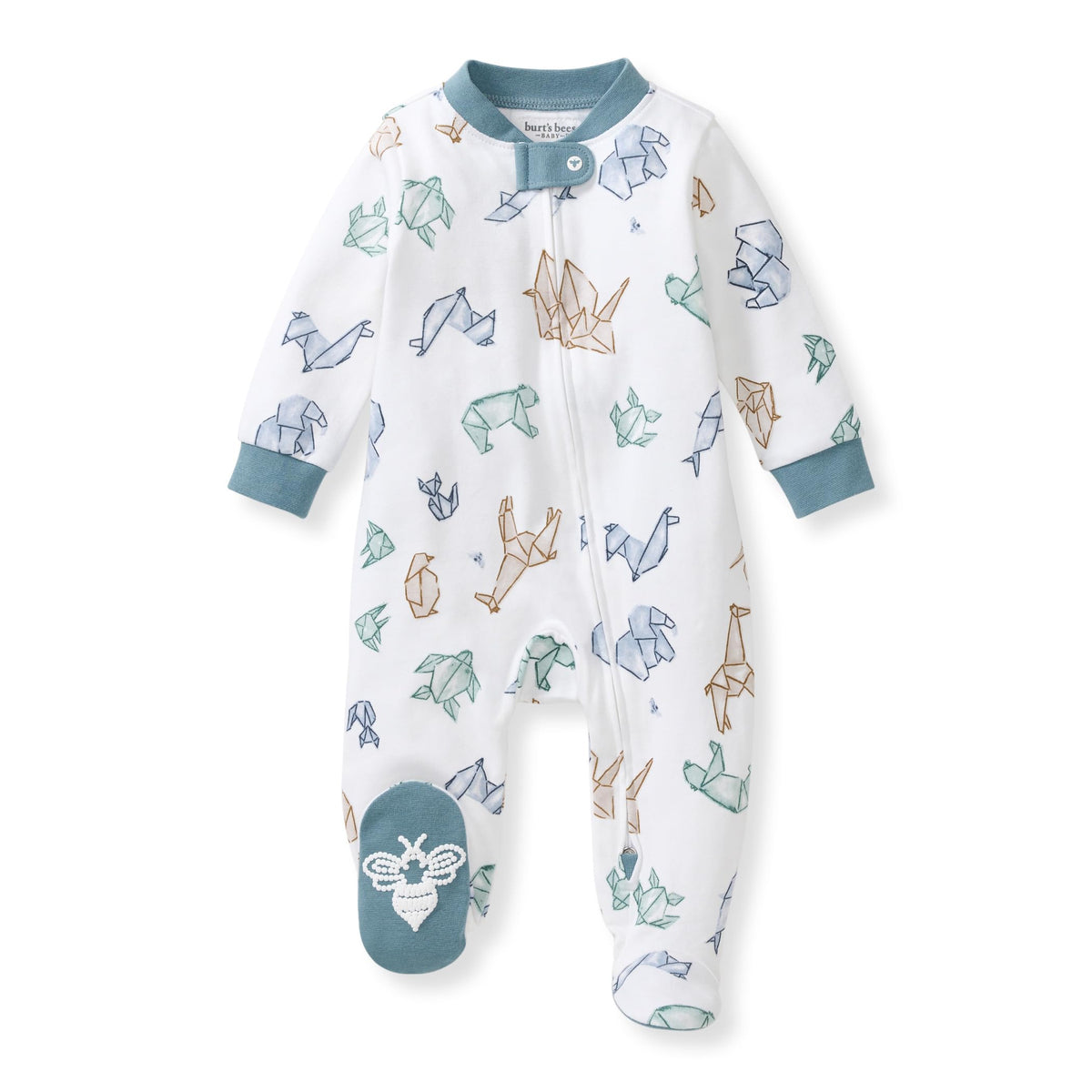 Burt's Bees Baby Boys' Organic Cotton, Sleep and Play Footed Pajamas