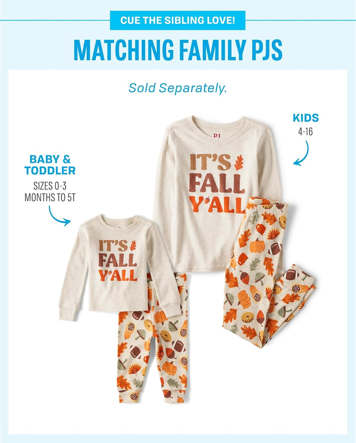 The Children's Place Family Matching Halloween and Holiday Pajama Sets, Cotton