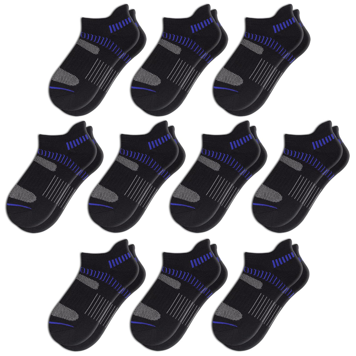 Comfoex 10 Pairs Boys Socks For Kids 4-6 8-10 6-8 Years Old Athletic Ankle Socks Short Cotton Socks With Cushioned Sole