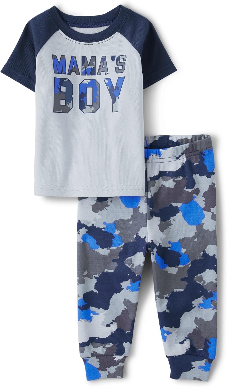 The Children's Place Baby Boys' Snug Fit 100% Cotton Short Sleeve Top and Pants 2 Piece Pajama Set