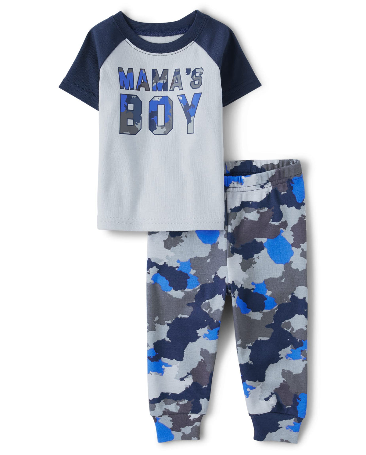 The Children's Place Baby Boys' Snug Fit 100% Cotton Short Sleeve Top and Pants 2 Piece Pajama Set