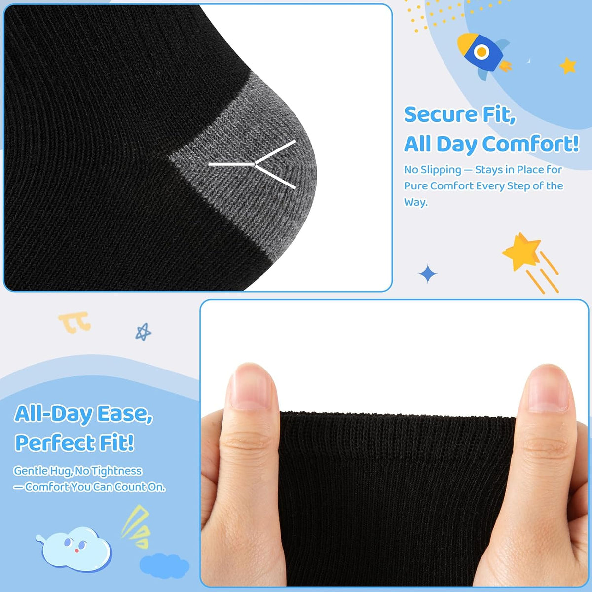 20-40 Pairs Boys Girls Ankle Socks, Thin Breathable Athletic Quarter Kids Socks Aged 4-12