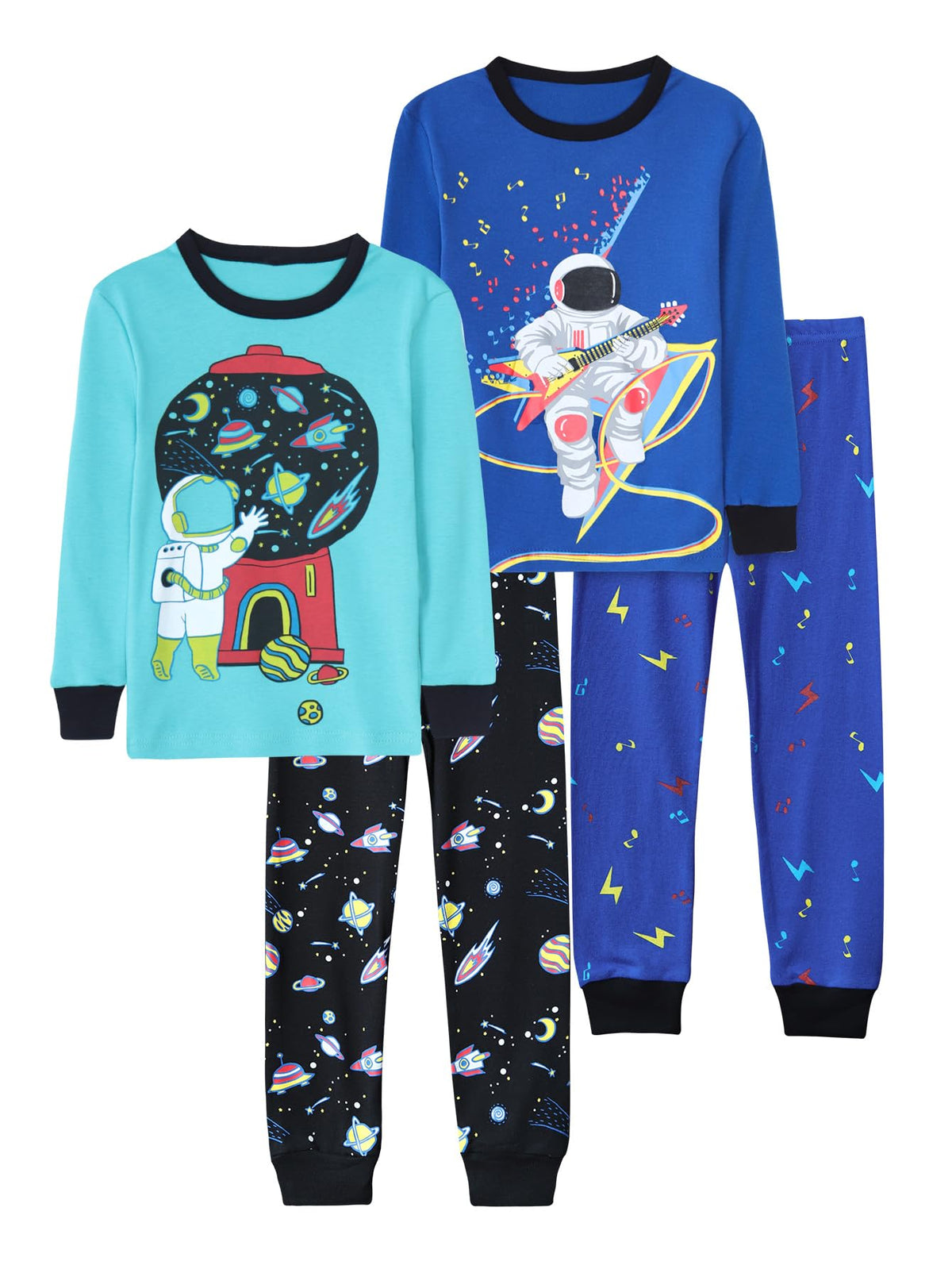Boys 4-Piece Pajamas Cotton Christmas Halloween Pjs Set Kids Sleepwear