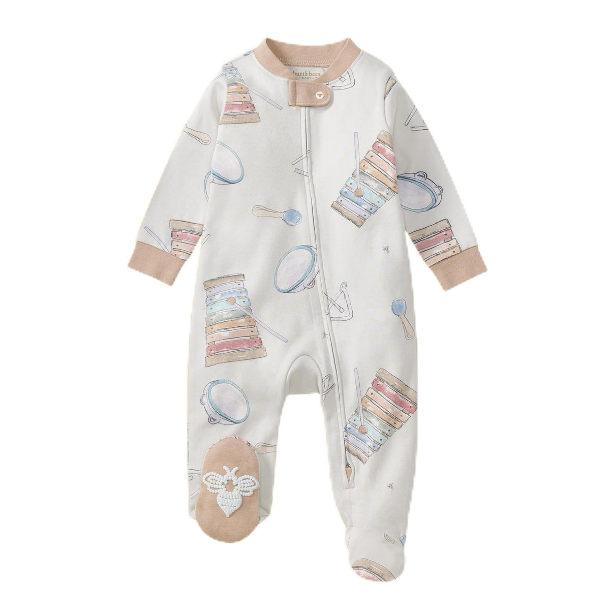 Burt's Bees Baby Boys' Organic Cotton, Sleep and Play Footed Pajamas