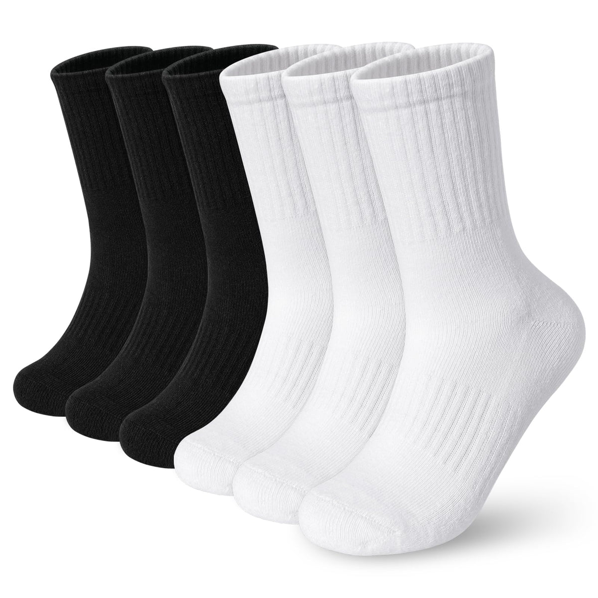 BOOPH Kids Boys Girls Athletic Crew Socks Thick Cotton Socks 5-14 Years