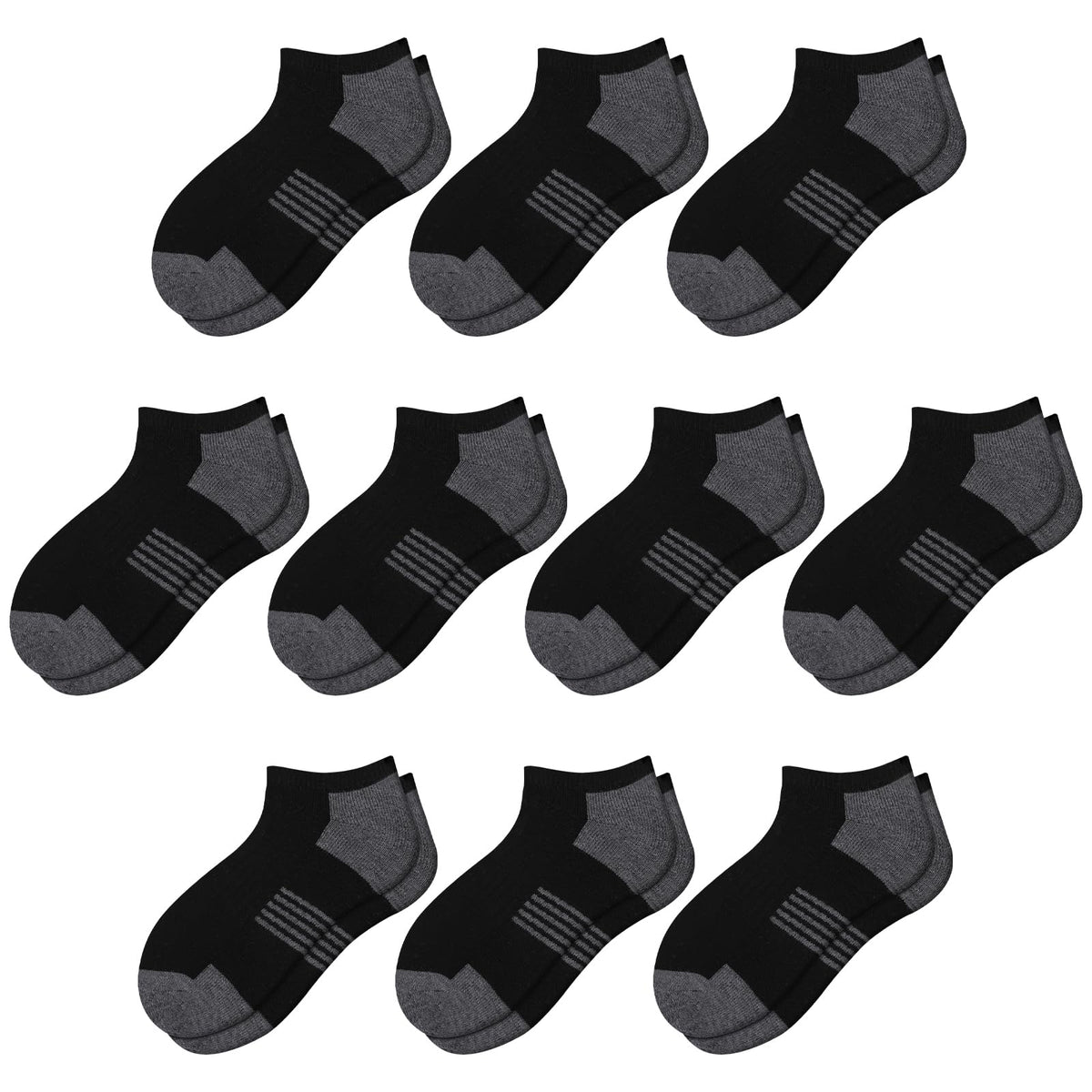 Comfoex 10 Pairs Boys Socks Low Cut Ankle Socks For Kids 8-10 4-6 6-8 Years Old Short Athletic Socks With Cushioned Sole